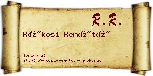 Rákosi Renátó névjegykártya