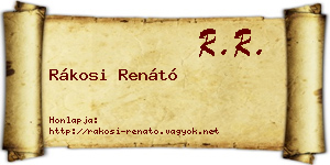 Rákosi Renátó névjegykártya