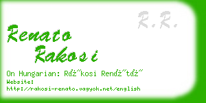 renato rakosi business card